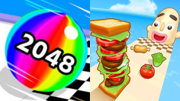 Ball Run 2048 vs Sandwich Runner - All Level Gameplay Android,iOS - NEW APK UPDATE GAMEPLAY