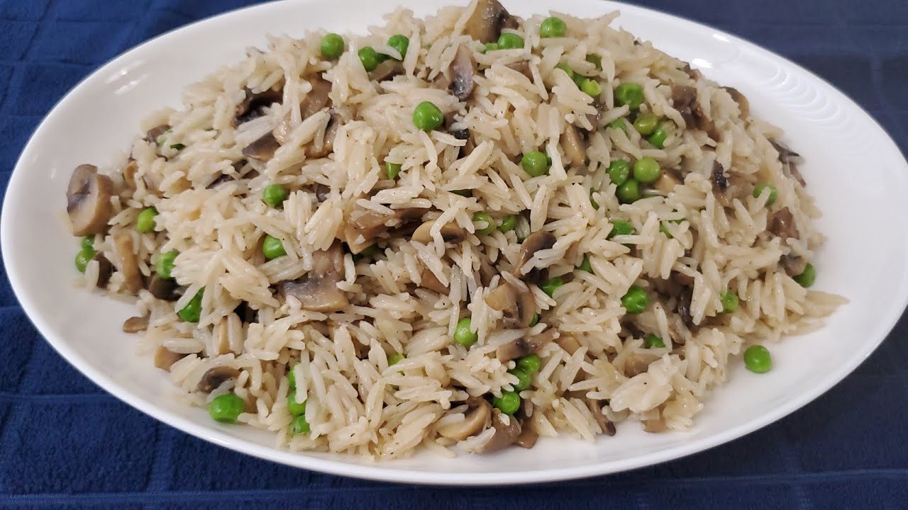طريقة تحضير الارز مع الفطر والبازيلا Best vegan rice pilaf recipe