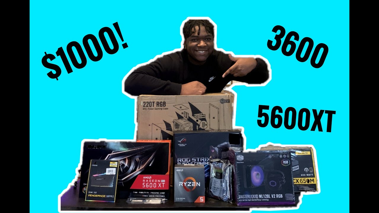 $1000 Gaming PC Build Timelapse 2020! (3600 & 5600XT)-Sirrcuits - YouTube