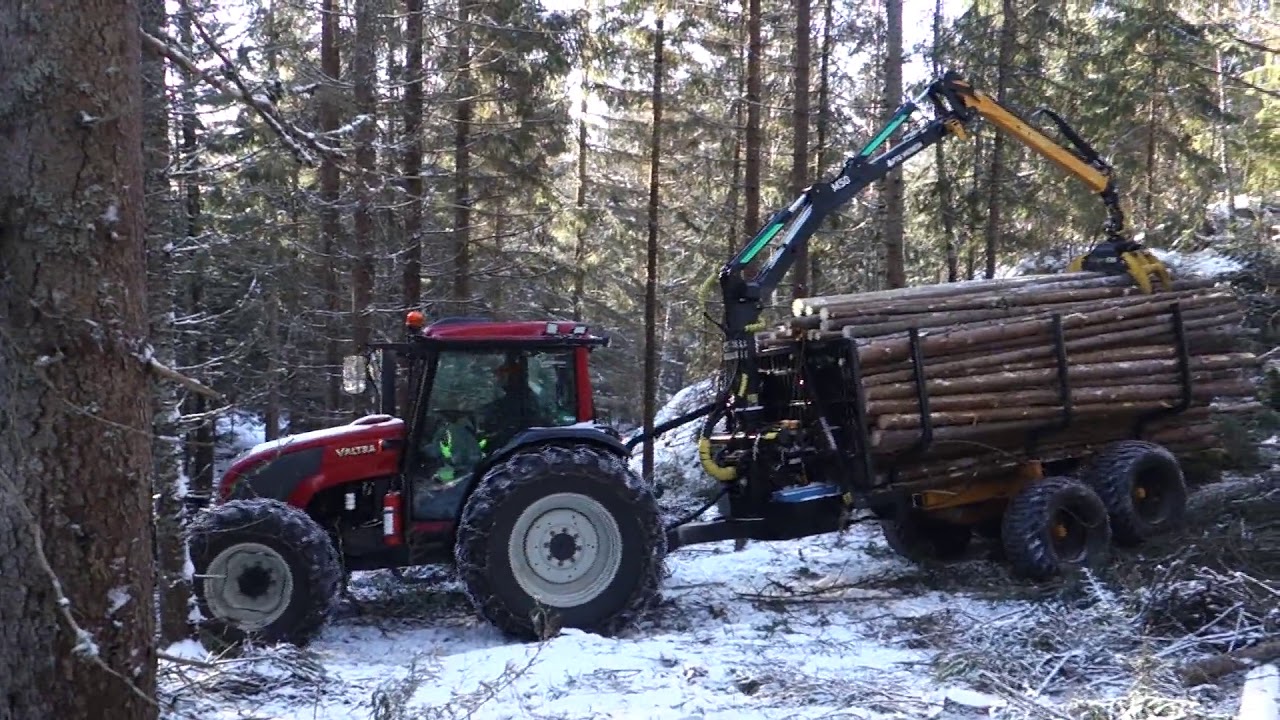 i skogen med Valtra och Moheda