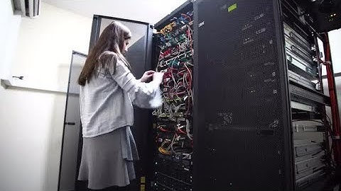 Woman Working In Data Center Stock Video