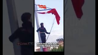 Türk Bayrağının Katlandığını Gören 3 Çocuk, Uzun Uğraşlar Sonucunda Bayrağımızı Böyle Dalgalandırdı.