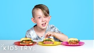 Kids Try Beyond and Impossible Burgers | Kids Try | HiHo Kids