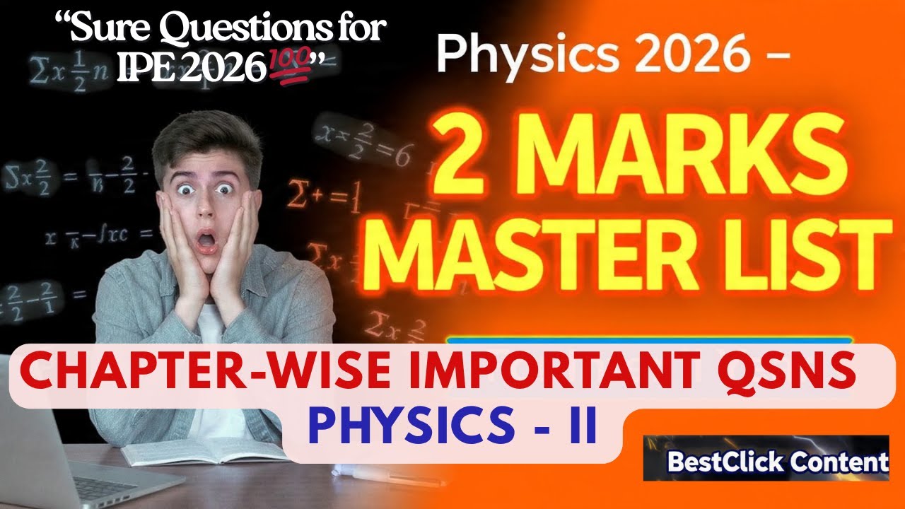 2 marks important questions physics  | Inter 2nd Year  Exam 2026 | BestClickContent 