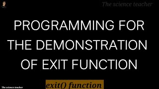 Exit(0) function in c plus plus || coding for exit  with example C++Programming coding  in hindi