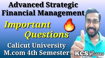Advanced Strategic Financial Management|Important Questions|M.com 4th Semester Calicut University