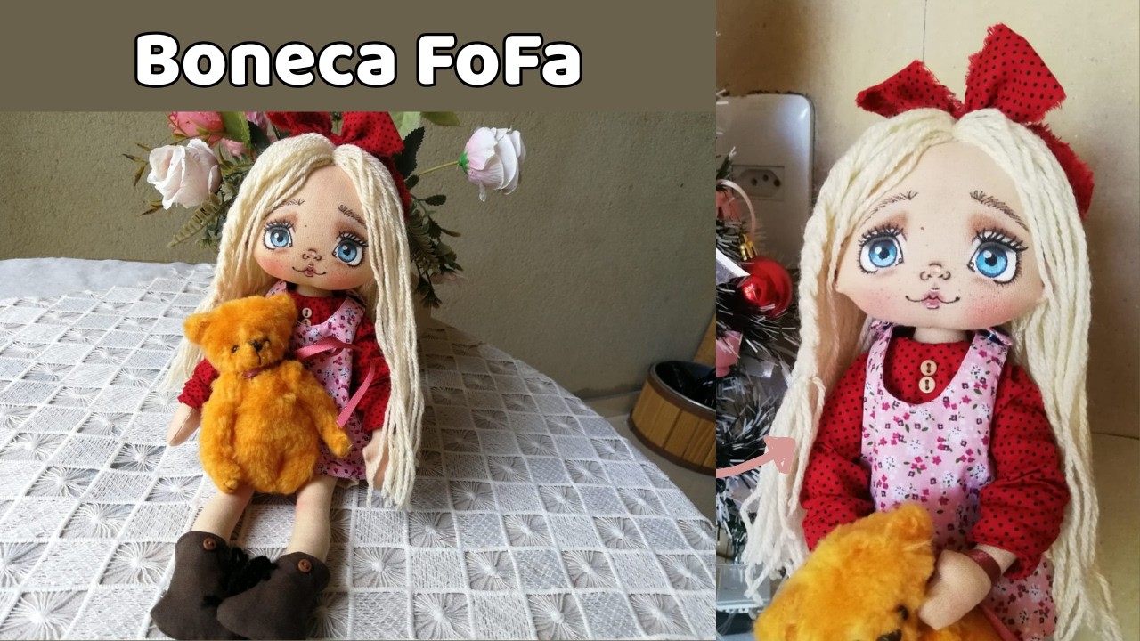 BONECA DE PANO QUE QUALQUER INICIANTE CONSEGUE FAZER