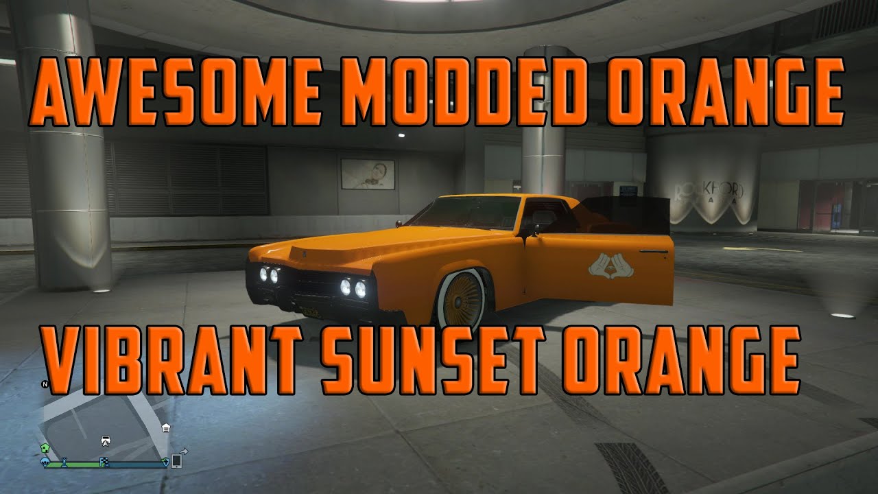 GTA 5 Rare Crew Colors Sunset Orange Awesome Modded GTA 5 Color