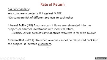 External Rate of Return Analysis - ENGR 222, Class 18 (30 Sept 2024)