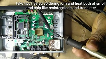 Simple method to remove small smd chips using DC soldering iron