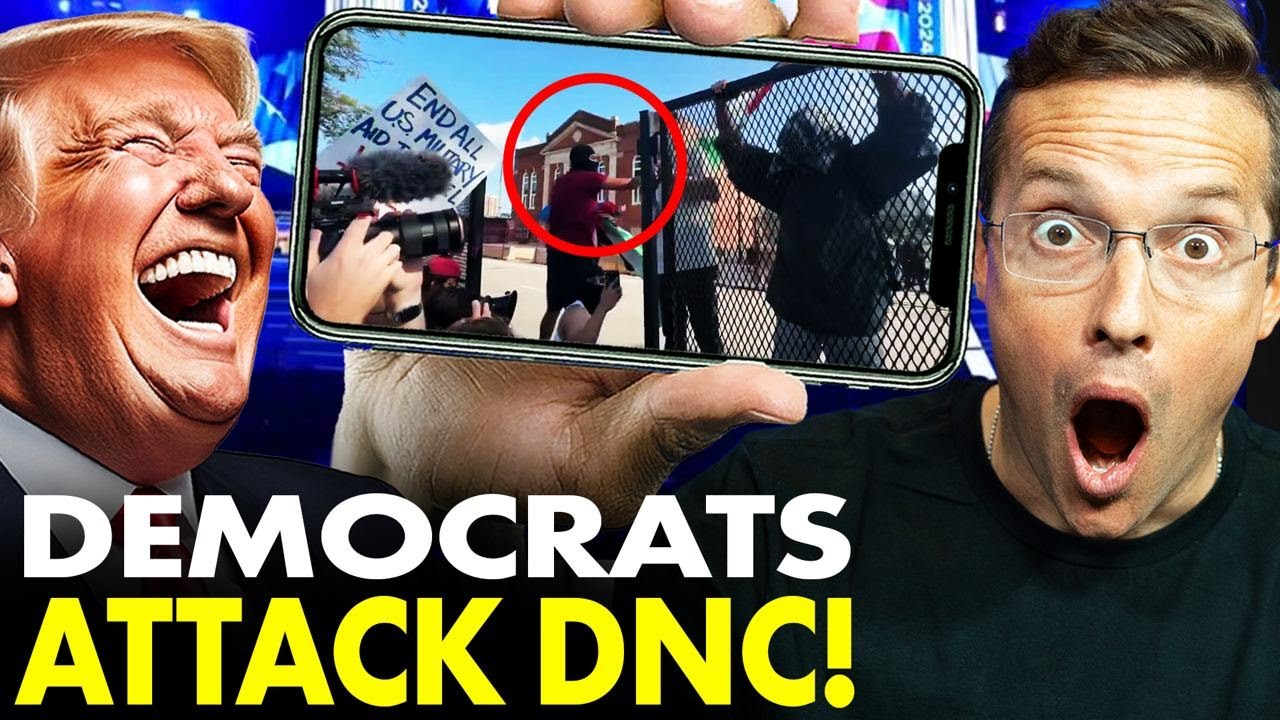 CHAOS! Rabid Democrat Activists ATTACK The DNC, TEAR-DOWN Walls and FIGHT Cops: 'War Criminal Kamala
