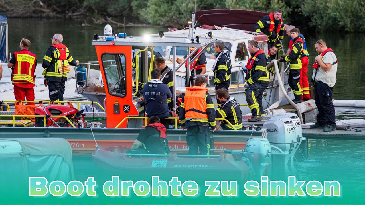 Boot drohte zu sinken | Feuerwehr & DLRG im Großeinsatz am Bootshaus Lampertheim - 06.08.2025