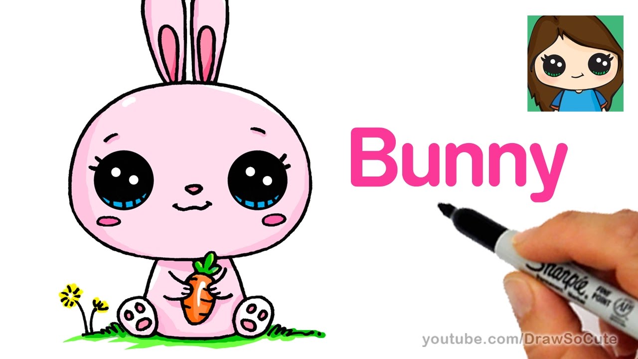 How To Draw A Cute Bunny For Kids