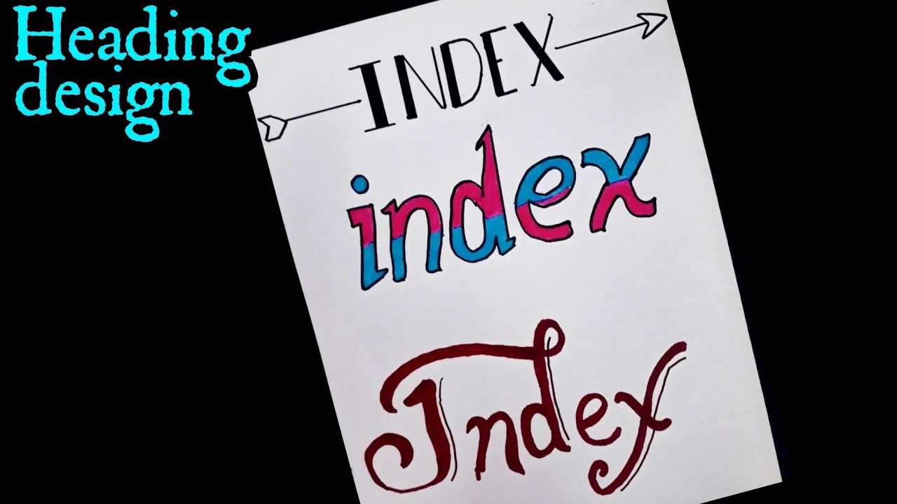 how to make index for project  index design for project  index page  design  index decoration