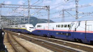 Ｅ４系ＭＡＸときピンク帯＋黄帯１６連到着‼