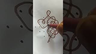 simple 7 dots kolam for beginners
