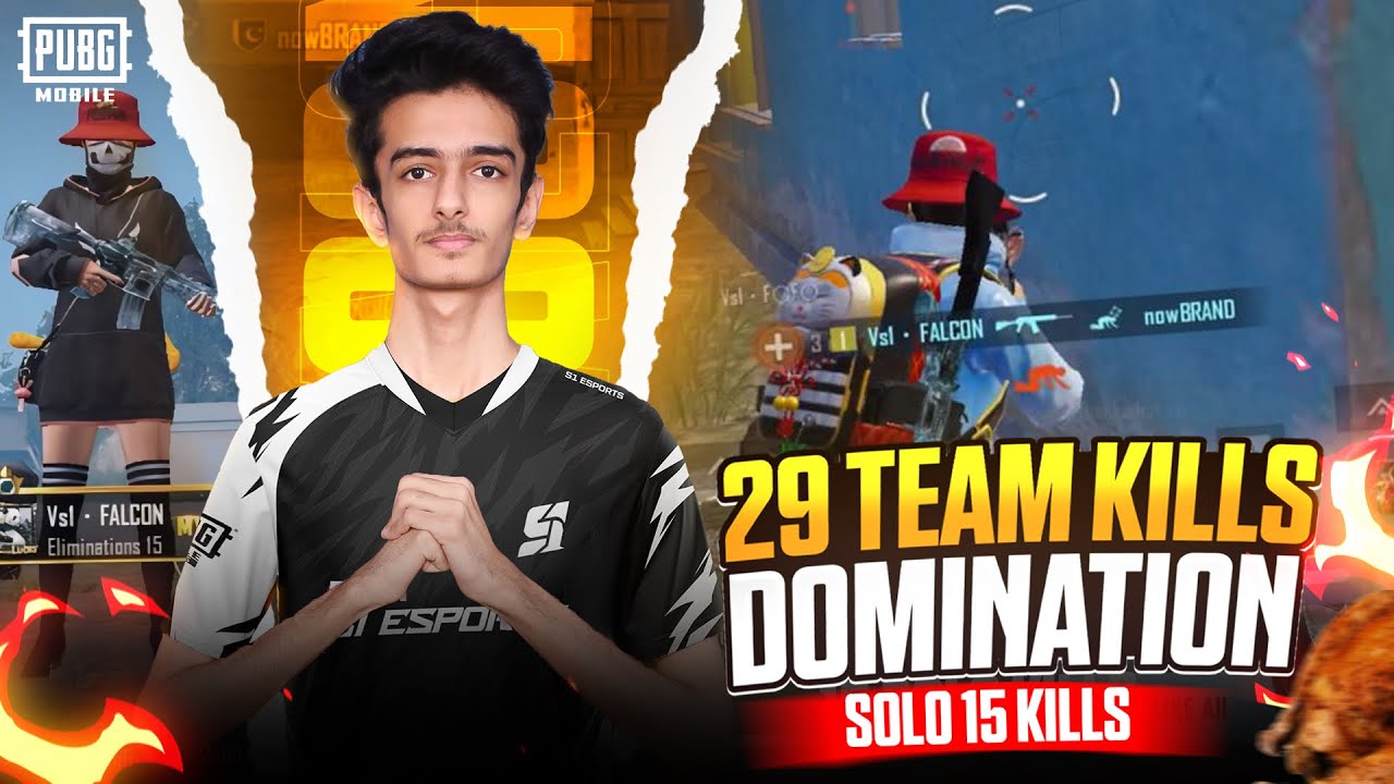 15 Solo ELIMS & Chicken Dinner IN PMNC | 29 Total Kills | Team VS1 / VS1 FALCON