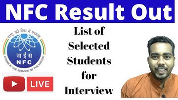 NFC RESULT OUT | Stage-1 Result for Stipendiary Trainee