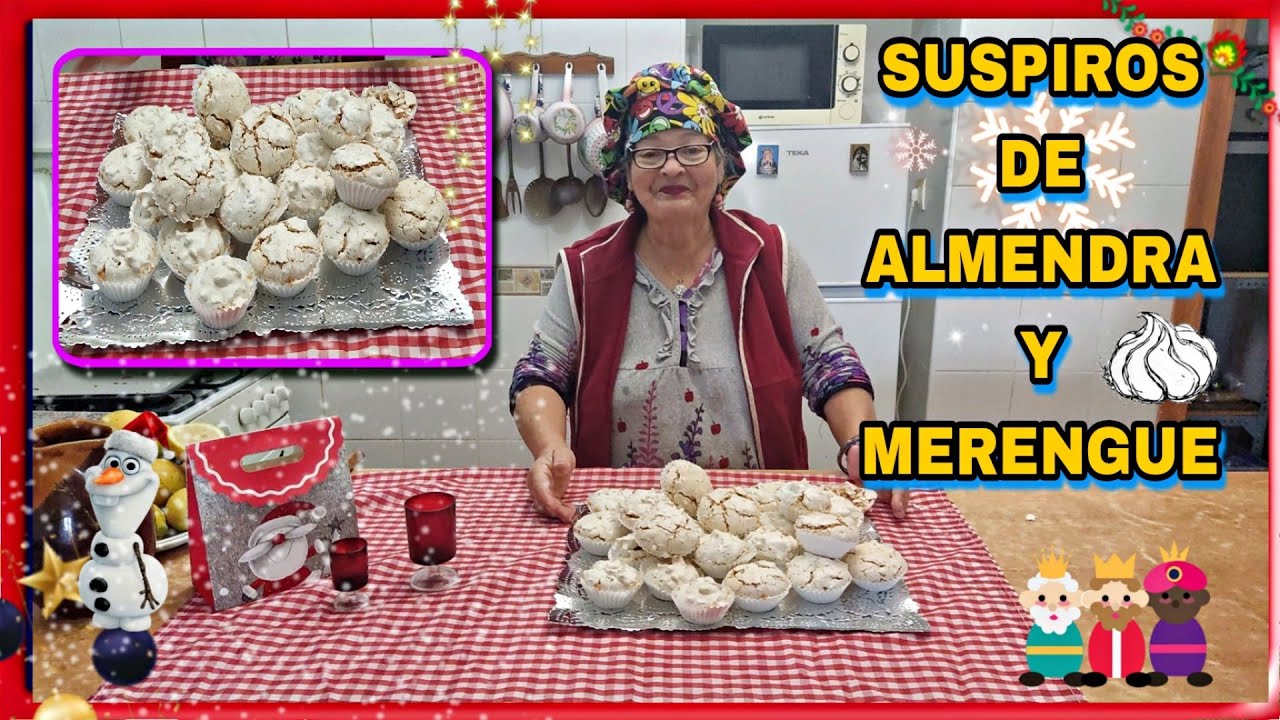 Receta SUSPIROS DE ALMENDRA Y MERENGUE - Recetas de cocina, paso a paso, fácil. María la pastelera