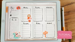 Create weekly planner layout in digital planner | Noteshelf app
