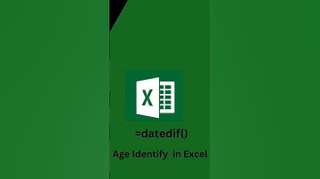 DATEDIF FUNCTION in Excel | Identify age through Datedif Function | #shortsvideo #youtubeshorts