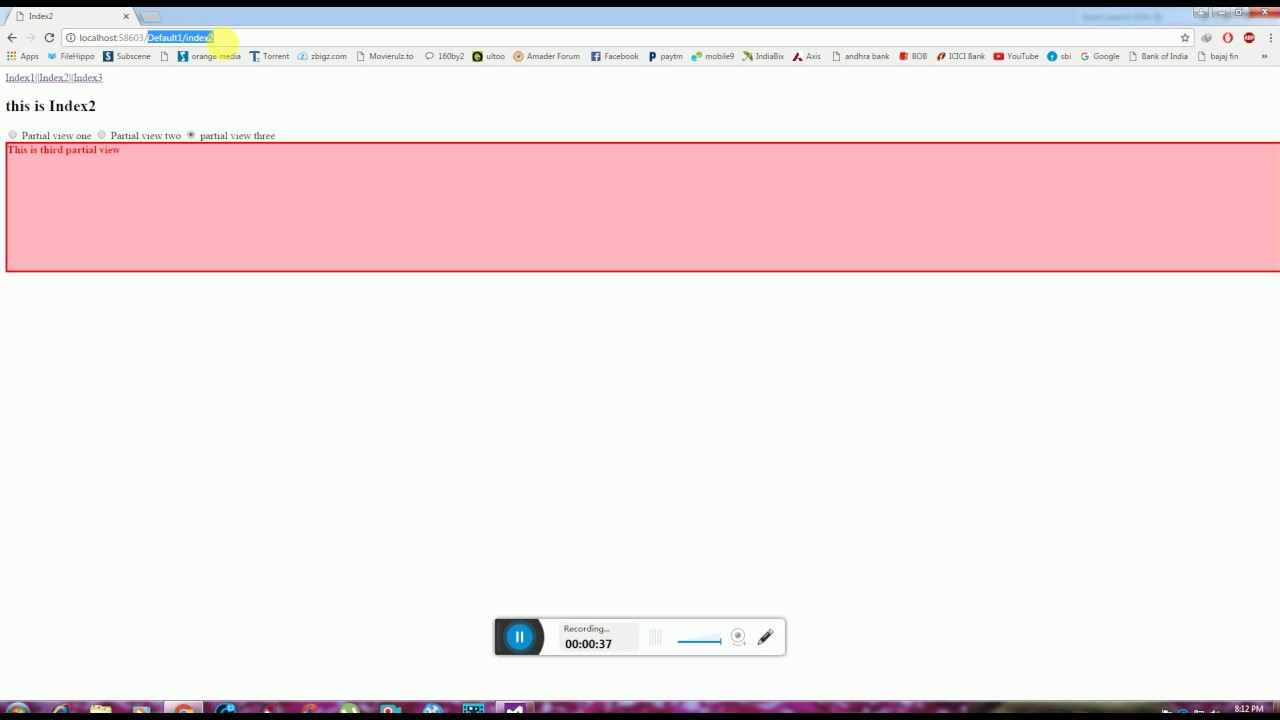 partial view in mvc using Radio buttons YouTube