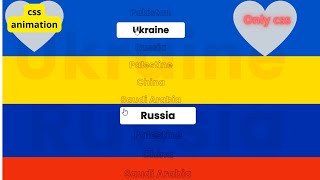 CSS Creative Text Animation Hover Effects | Animated Text using Html & CSS | Country Flag Background