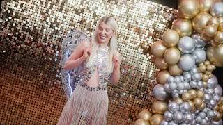 LED mirror angel performer for Ibiza, Christmas, gold and silver parties