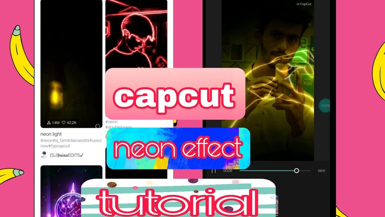 Neon Light TikTok Trending Template Video Editing How to make trending capcut effect Capcu