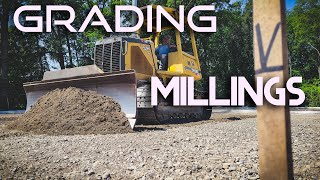 HOW TO GRADE WITH A DOZER // Cat D5K Bulldozer - In Cab // Throwing Down Millings//Bulldozer Running