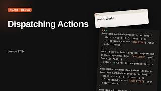 Dispatching Actions | Redux Tutorial for Beginners