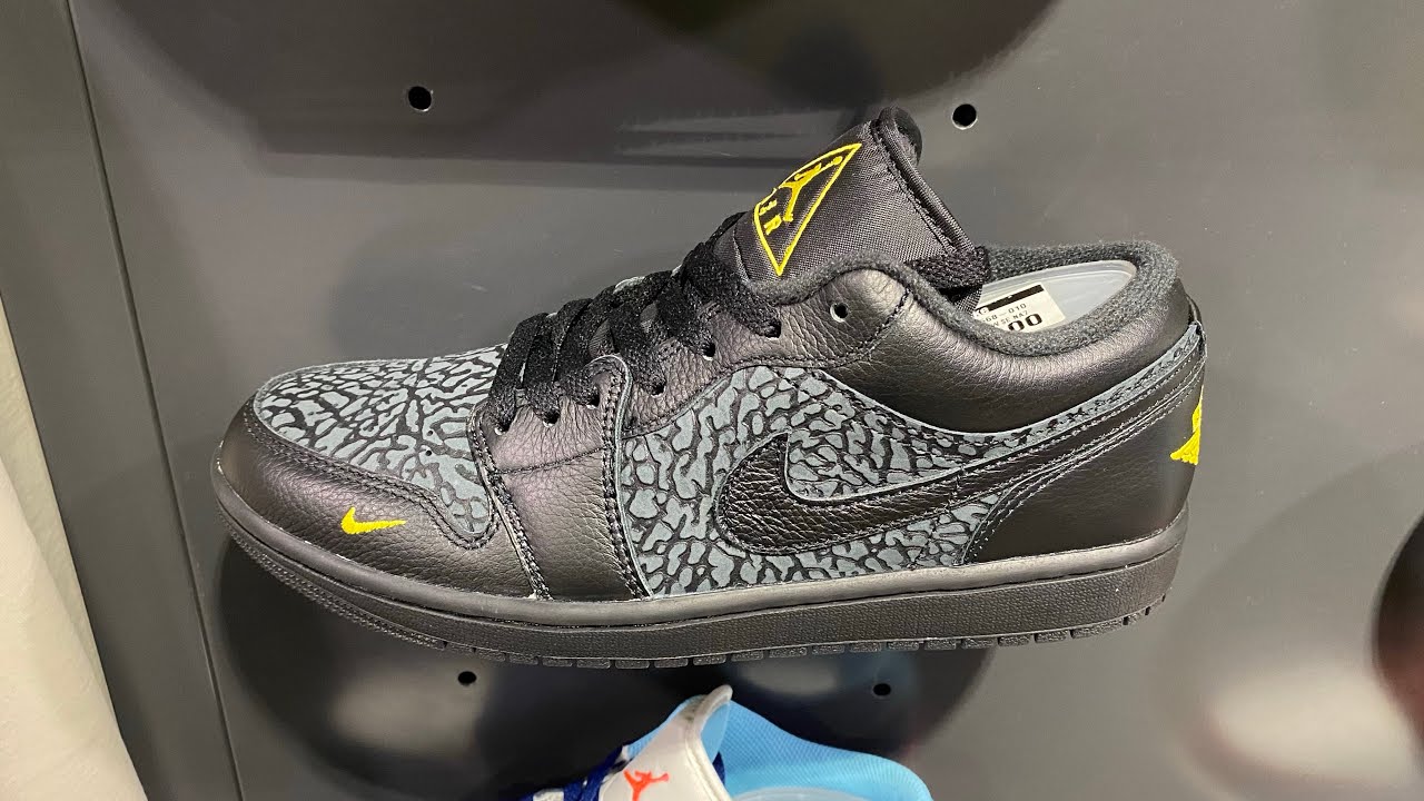 Air Jordan 1 Low “Elephant Print” (Black/ Anthracite/ Tour Yellow 
