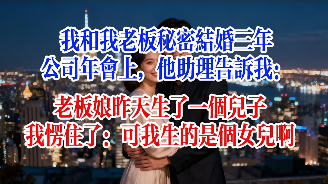 我和我老闆秘密結婚三年，公司年會上，他助理告訴我：老闆娘昨天生了一個兒子，我愣住了：可我生的是個女兒啊