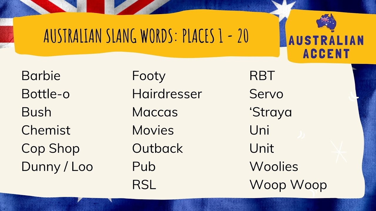 Australian Slang Words You Need to Know: Places (1 - - YouTube