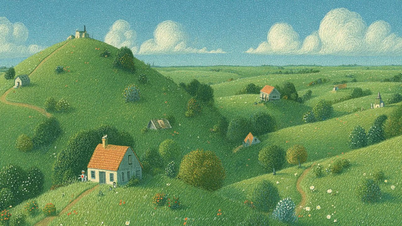 The layers of green hills | guitar for a peaceful relaxation time