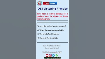 Edu Skills OET | Listening Practice | Boost Your Score : OET Made Easy