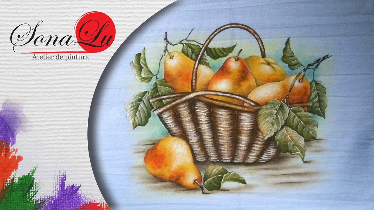 Aula 326 - Cesta de Peras em Pano de Prato