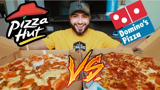 BATTLE OF THE PIZZAS | Dominos VS Pizza Hut I'm SHOOK