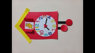 Hickory Dickory Dock Paper Craft School Project Of Clock Making Minnie Mouse