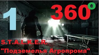 S.T.A.L.K.E.R. &quot;Подземелья Агропрома&quot; 1 часть.  (Видео 360, VR Video 360)