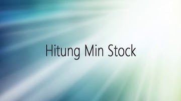 6081 ISX Utility Hitung Min Stock