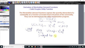 #1 Derivation of Marshallian Demand Function:Cobb Douglas Utilitiy Function