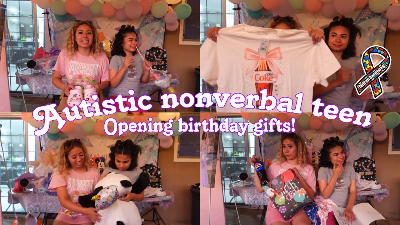 Аутичная невербальная девочка-подросток открывает все подарки на день рождения! | Жизнь с аутизмо...