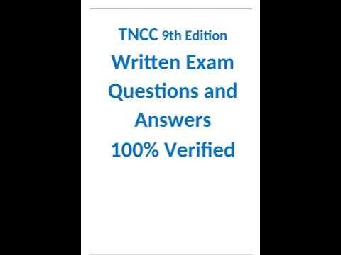 TNCC 9th Edition Written Exam Questions and Answers 100% Verified - YouTube