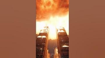 Twin Towers Destroyed by Missile Strike at Night💣🌃🔥  | Total Collapse Captured