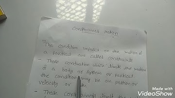 Constraints Motion in hindi part- 1