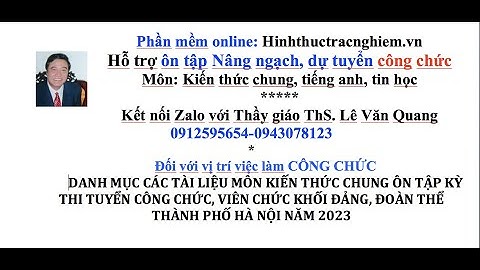 TÀI LIỆU MÔN KIẾN THỨC CHUNG ÔN TẬP TUYỂN CÔNG CHỨC KHỐI ĐẢNG, ĐOÀN THỂ THÀNH PHỐ HÀ NỘI NĂM 2023