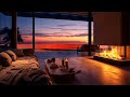 Smooth Seaside Jazz Music | Peaceful Sunset Ambience in Your Luxury Coastal Hotel with Jazz Playlist