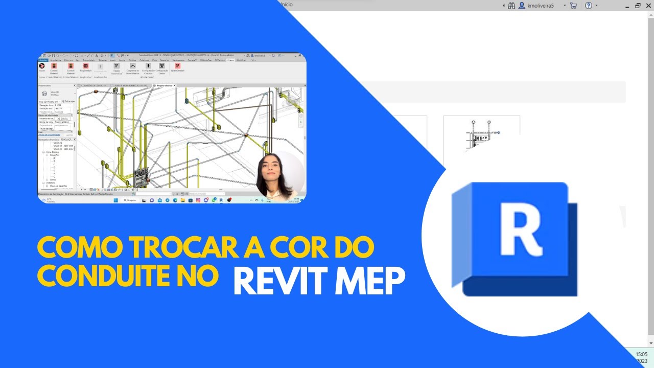 Revit  #4 - Duas formas  de trocar a cor do conduite