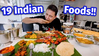 $100 South Indian Food  GIANT 19 ITEMS THALI | Chettinad (Tamil Nadu) Crab Curry!